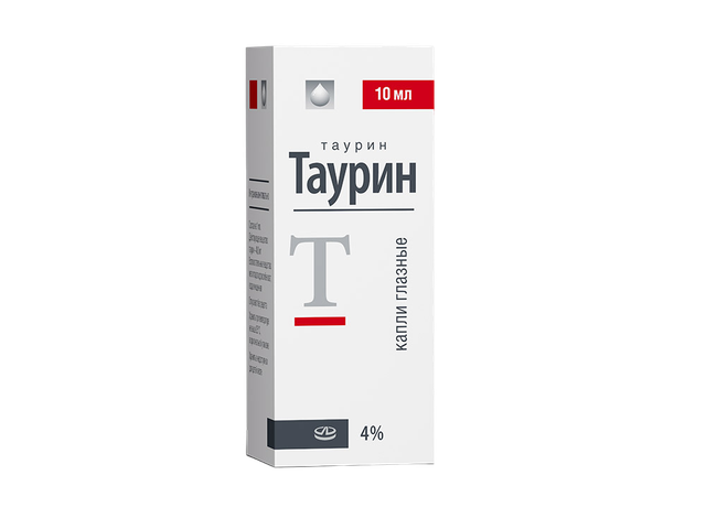 Таурин капли глазные 4% 10мл