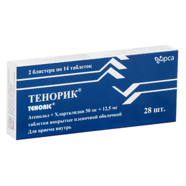 Тенорик таблетки п/п/о 50мг+12,5мг №28