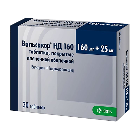 Вальсакор НД 160 таблетки п/п/о 160мг+25мг №30