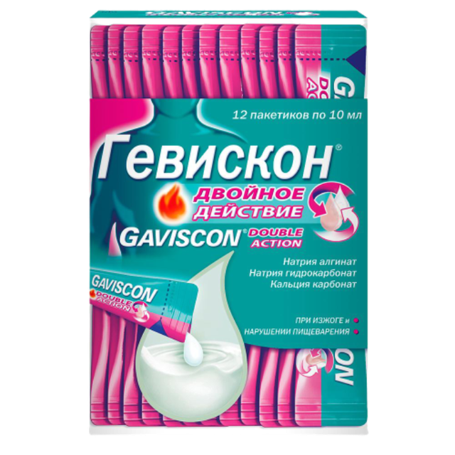 Гевискон Двойное Действие сусп для приема внутрь Мята 10мл №12
