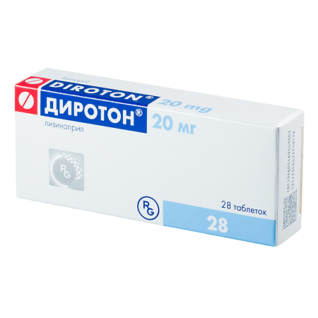 Диротон таблетки 20мг №28