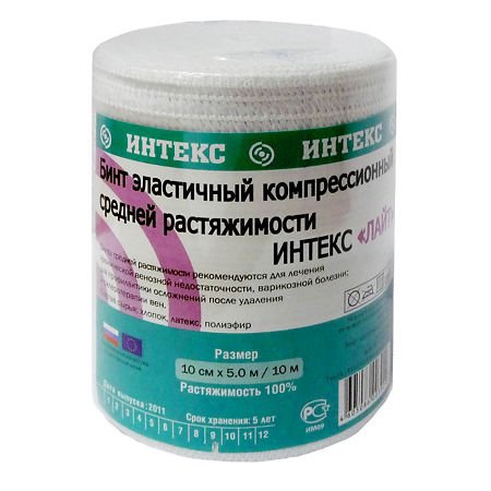Интекс-Лайт СР бинт эластич компрес 10см х 5м с застеж