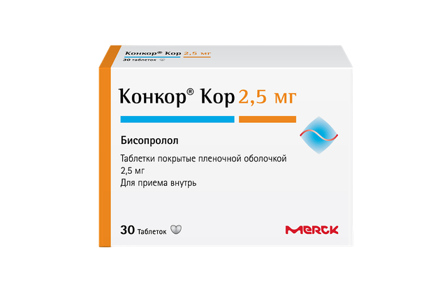 Конкор Кор таблетки п/п/о 2,5мг №30
