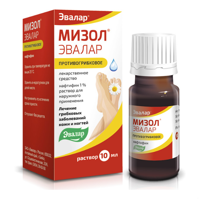Мизол Эвалар раствор д/наружн примен 1% фл 10мл