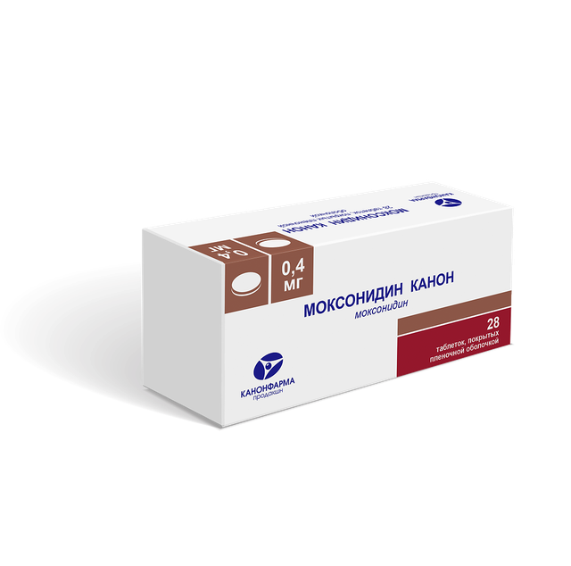 Моксонидин Канон таблетки п/п/о 0,4мг №28 блистер 7*4