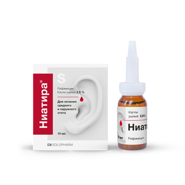 Ниатира капли ушн 2,6% 10мл
