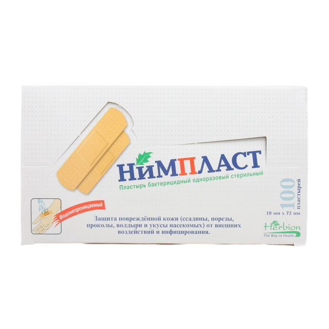 Нимпласт лейкопластырь бактериц 1,9х7,2см №100