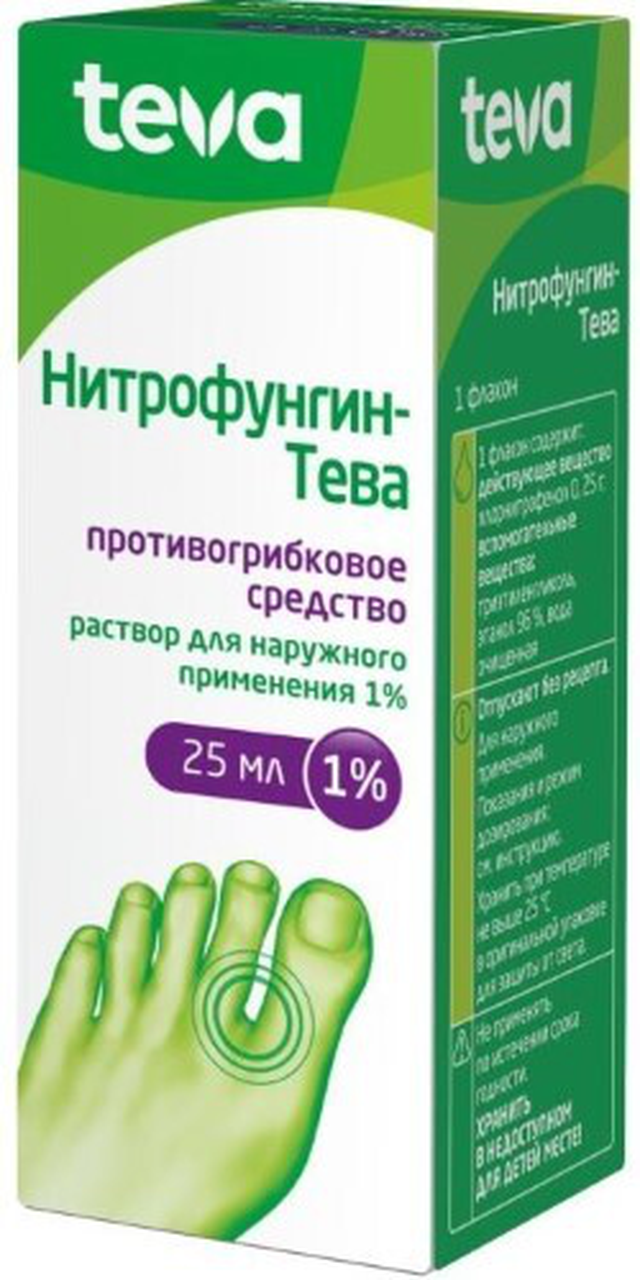 Нитрофунгин-Тева раствор д/нар прим 1% 25мл