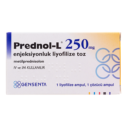 Преднол-Л лиофилизат д/приг раствора в/в, в/м 250мг 1 ампула изображение Преднол-Л лиофилизат д/приг раствора в/в, в/м 250мг 1 ампула