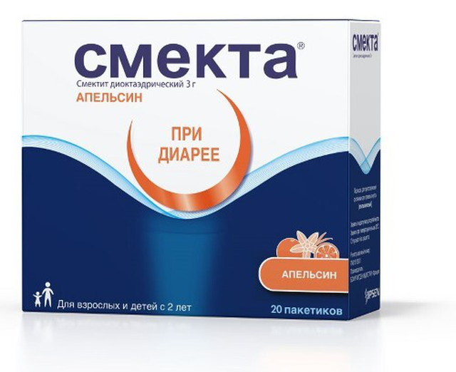 Смекта порошок д/сусп для приема внутрь Апельсин 3г 3,76г №20